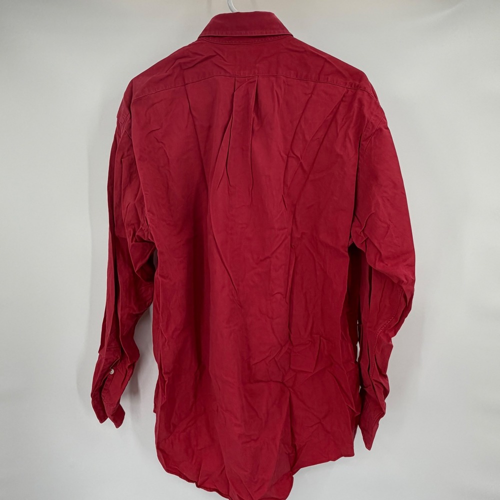 Ralph Lauren Button Down Shirt Mens Medium Red Blake Long Sleeve Cotton - Picture 3 of 6